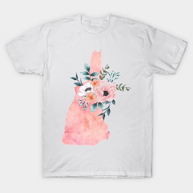 New Hampshire Floral T-Shirt by bloomnc